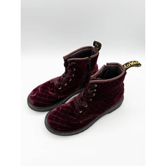 Dr. Doc Martens Boots Women\'s Juniors Size US 5 UK 3 Burgundy Velvet Punk main image 6